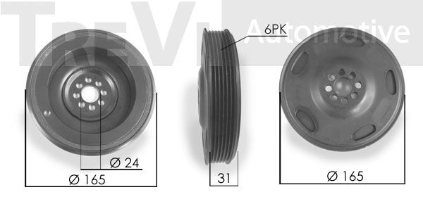 TREVI AUTOMOTIVE Hihnapyörä, kampiakseli PC1232